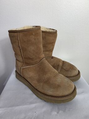 UGG Chestnut Suede Shearling Lined Short Boots